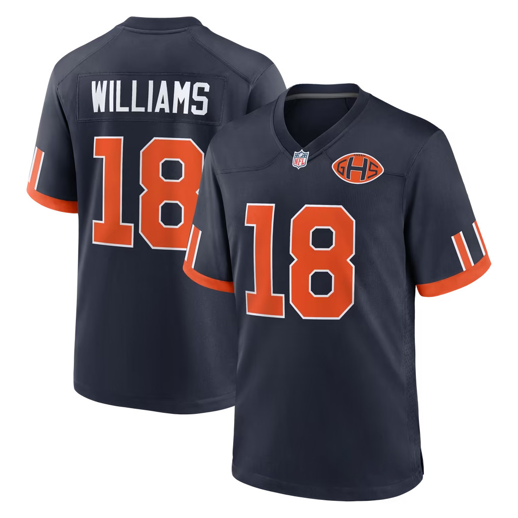 Caleb Williams Merch 2026 Chicago Bears #18 Caleb Williams Rivalries Collection Game Jersey Navy