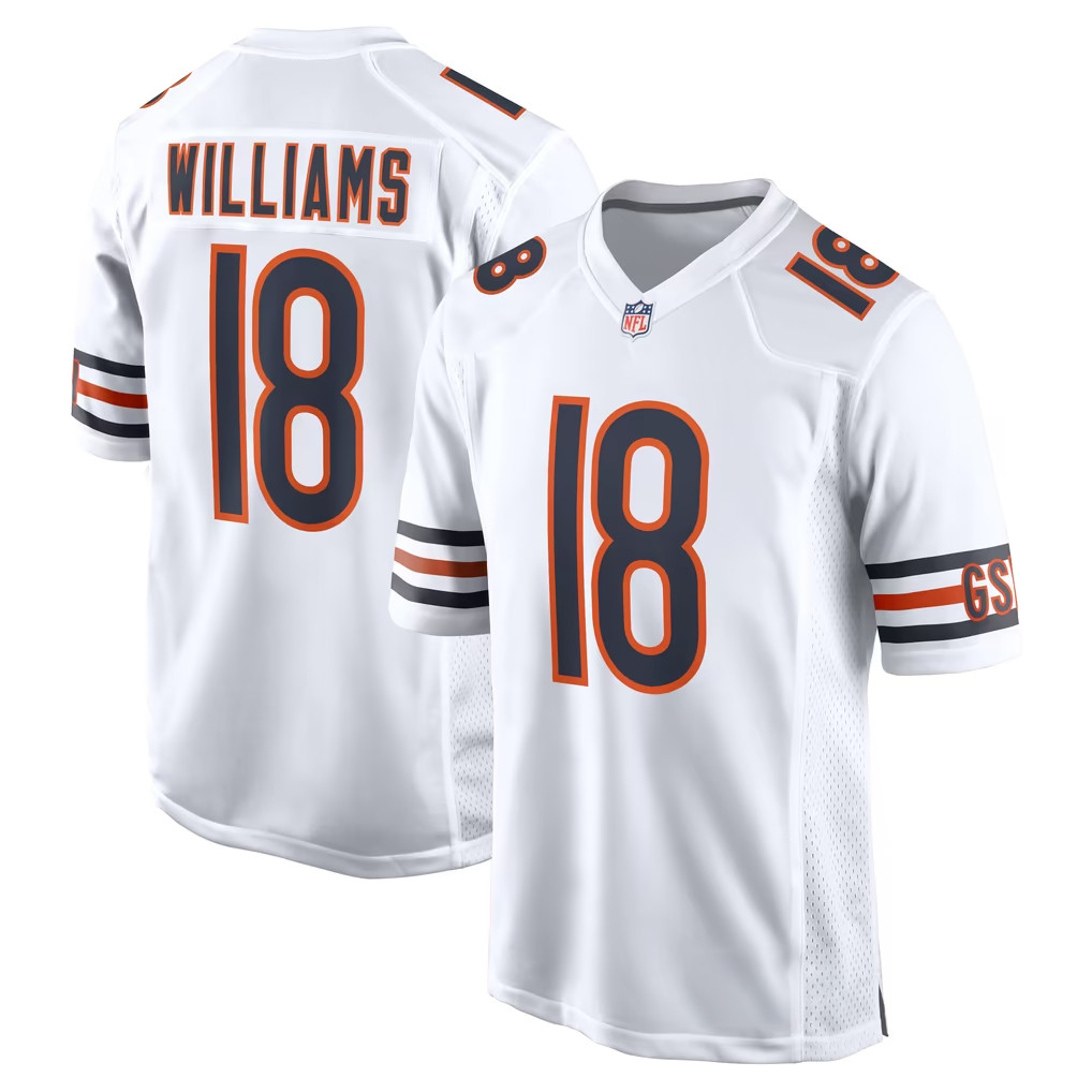 Caleb Williams Merch Chicago Bears #18 Caleb Williams First Round Pick Player Game Jersey White Caleb Williams Merch Chicago Bears #18 Caleb Williams First Round Pick Player Game Jersey White