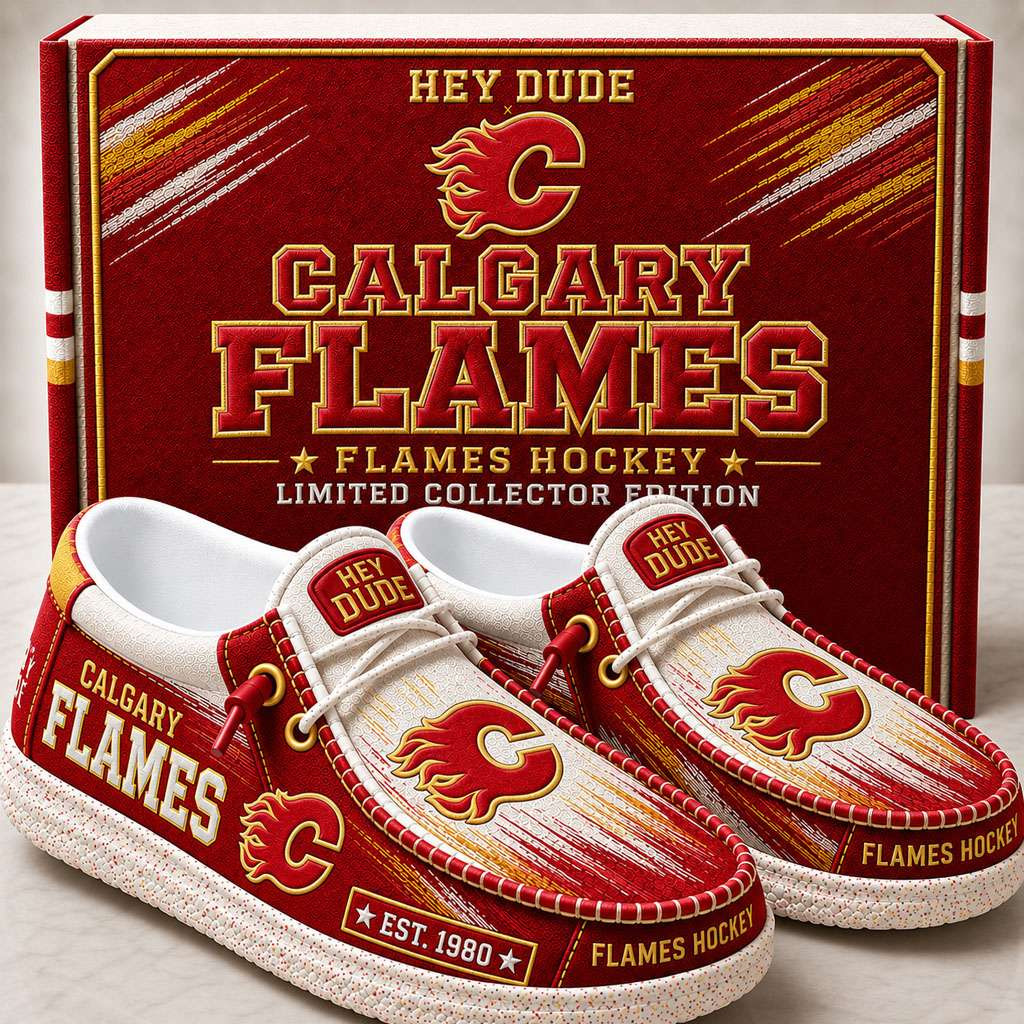 Calgary Flames Merch Est 1980 Flames Hockey Slip-On Loafers Great Gifts For Hockey Fans Calgary Flames Merch Est 1980 Flames Hockey Slip-On Loafers Great Gifts For Hockey Fans
