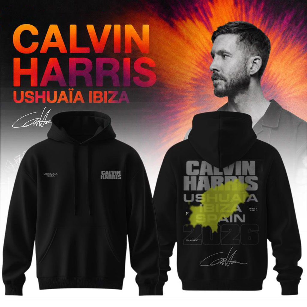 Calvin Harris Ushuaia Ibiza 2026 Signature Black Hoodie Calvin Harris Merch Fan Clothing Calvin Harris Ushuaia Ibiza 2026 Signature Black Hoodie Calvin Harris Merch Fan Clothing