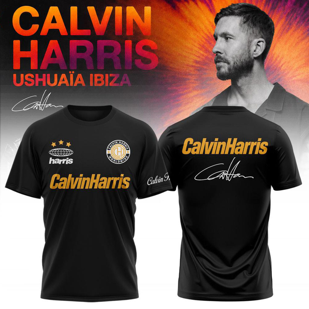 Calvin Harris Ushuaia Ibiza 2026 Signature Black T-Shirt Calvin Harris Merch Gift For Music Fan Calvin Harris Ushuaia Ibiza 2026 Signature Black T-Shirt Calvin Harris Merch Gift For Music Fan
