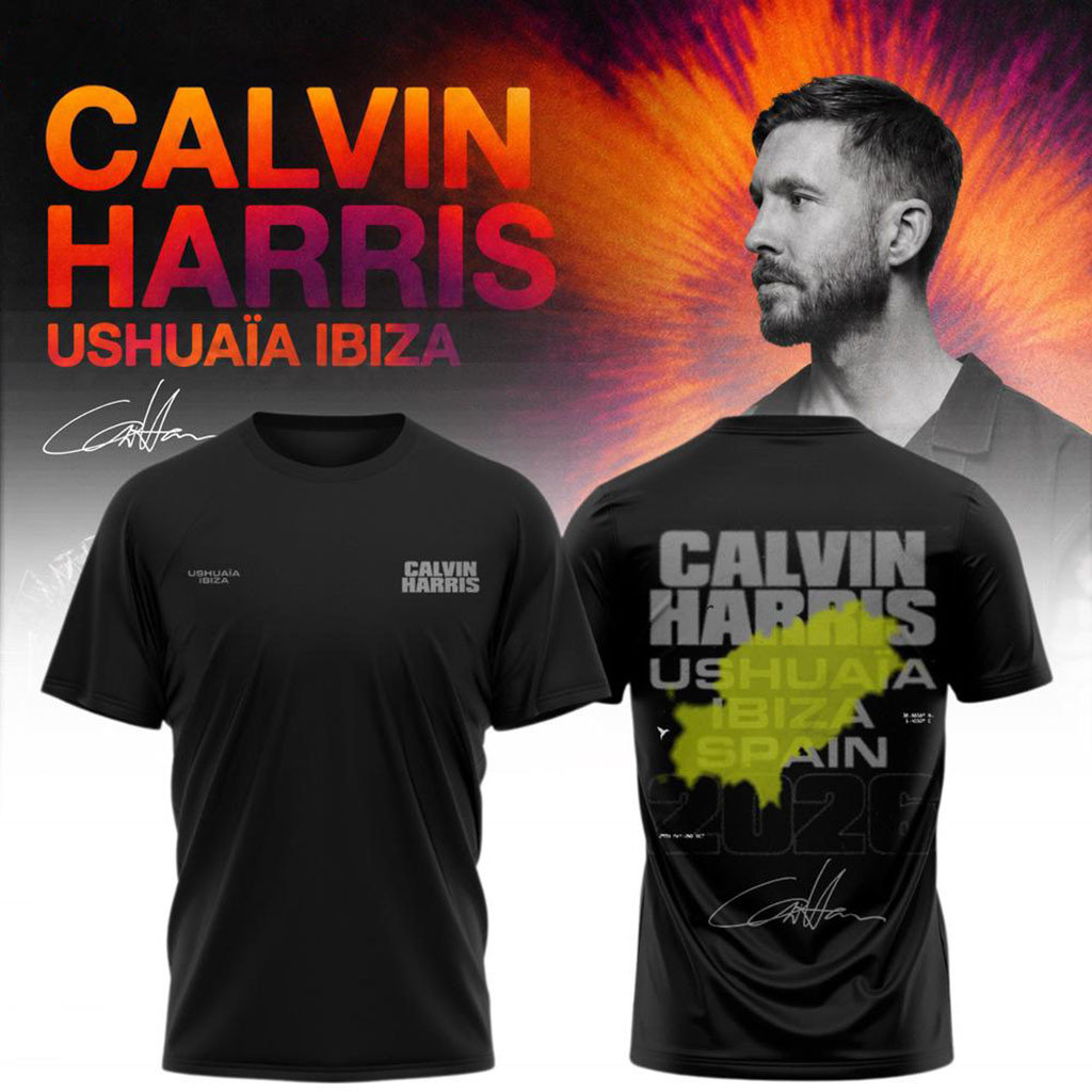 Calvin Harris Ushuaia Ibiza 2026 Signature T-Shirt Calvin Harris Merch Gift For Music Lovers