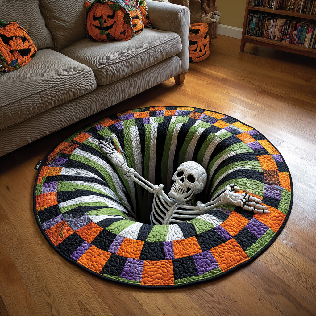 Candy Corn Abyss Quilted Round Mat Large Round Rugs Halloween Gifts For Family Candy Corn Abyss Quilted Round Mat Large Round Rugs Halloween Gifts For Family