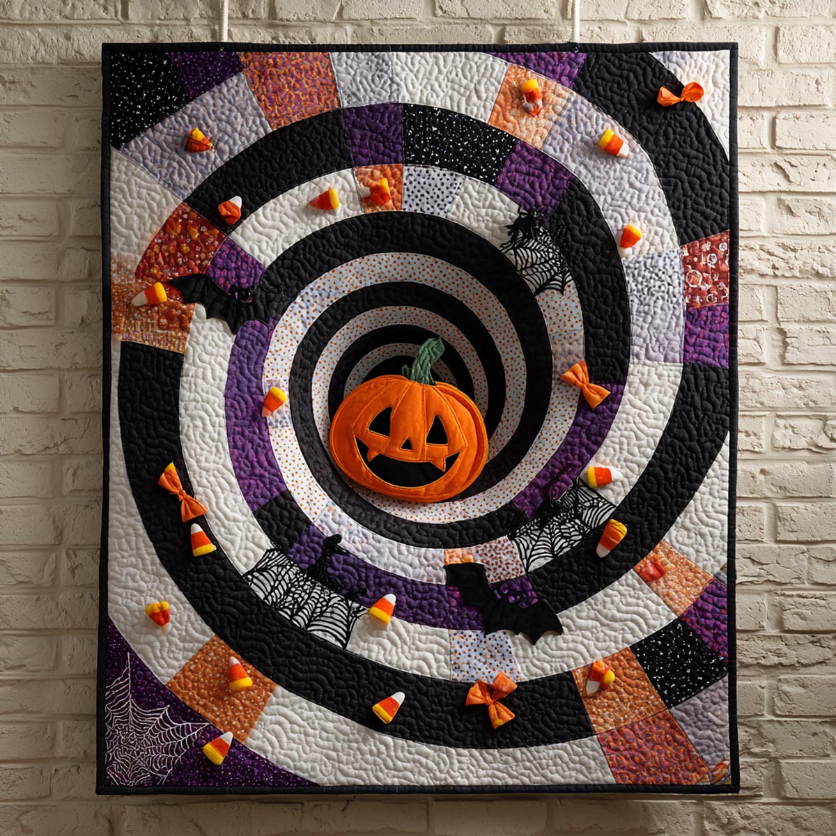 Candy Corn Vortex Quilted Blanket Pumpkin Blankets Halloween Themed Gifts