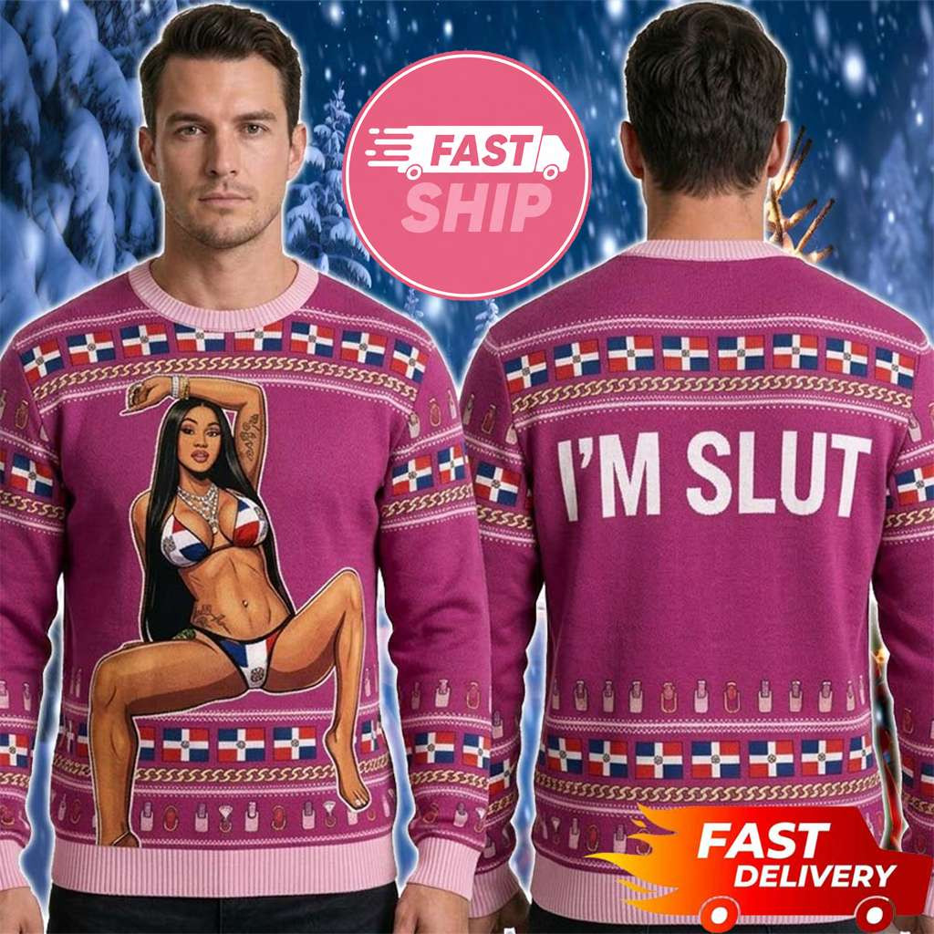 Cardi B Ah Ha New Single 2026 I'm Slut Cardi B Ugly Sweater Cardi B Merch Funny Christmas Gifts