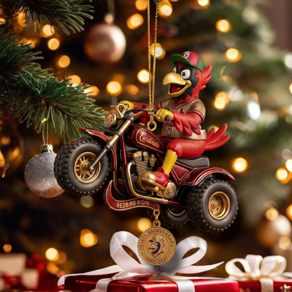 Cardinals 145th Anniversary Redbird Ridin Ornament St Louis Cardinals Merch Xmas Tree Decor