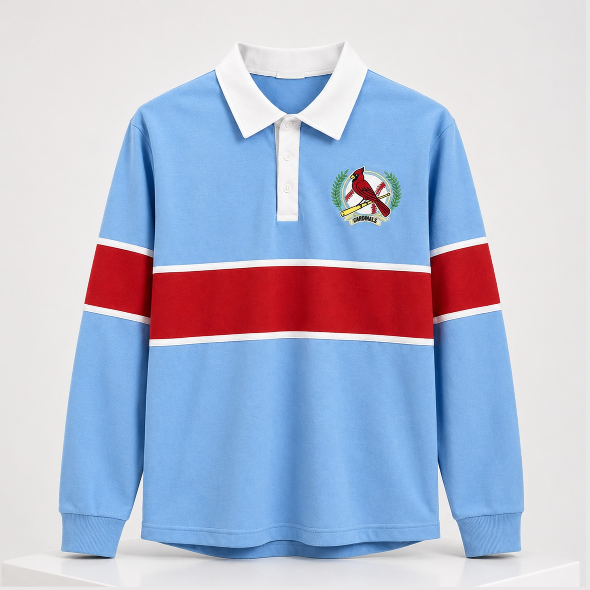 Cardinals College Night Long Sleeve Polo Shirt 2026 St Louis Cardinals Merch Baseball Fan Gift
