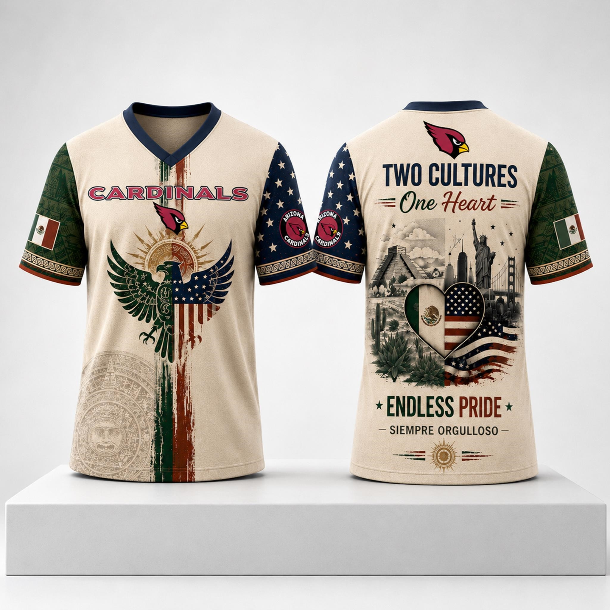 Cardinals Mexican Two Cultures One Heart American Heritage 2026 Jersey Arizona Cardinals Merch