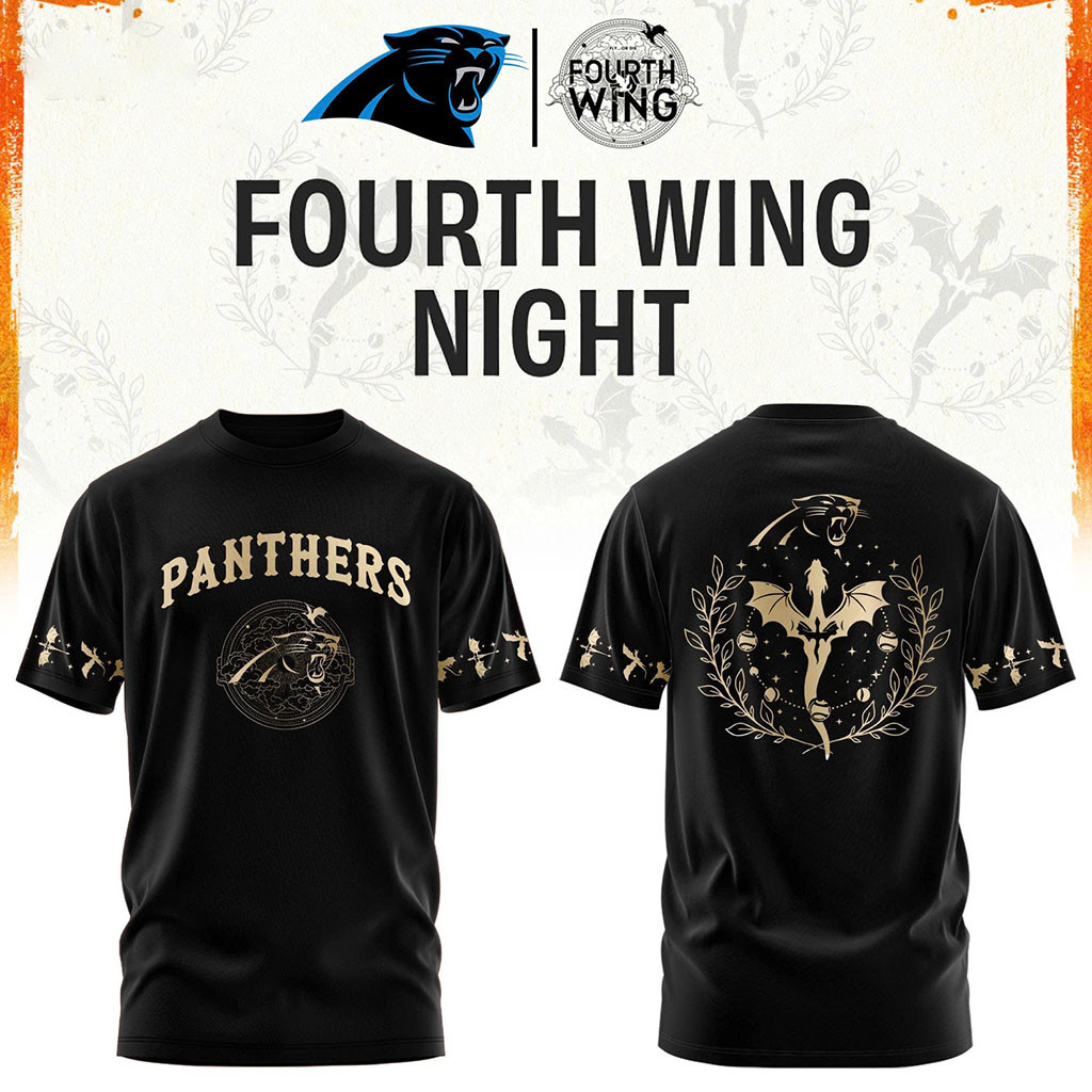 Carolina Panthers Dragon Wing Fantasy Night 2026 Black T-Shirt Carolina Panthers Merch Fan Gift