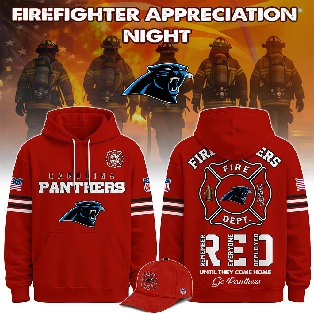 Carolina Panthers Firefighter Appreciation Night 2026 Hoodie Carolina Panthers Merch Red