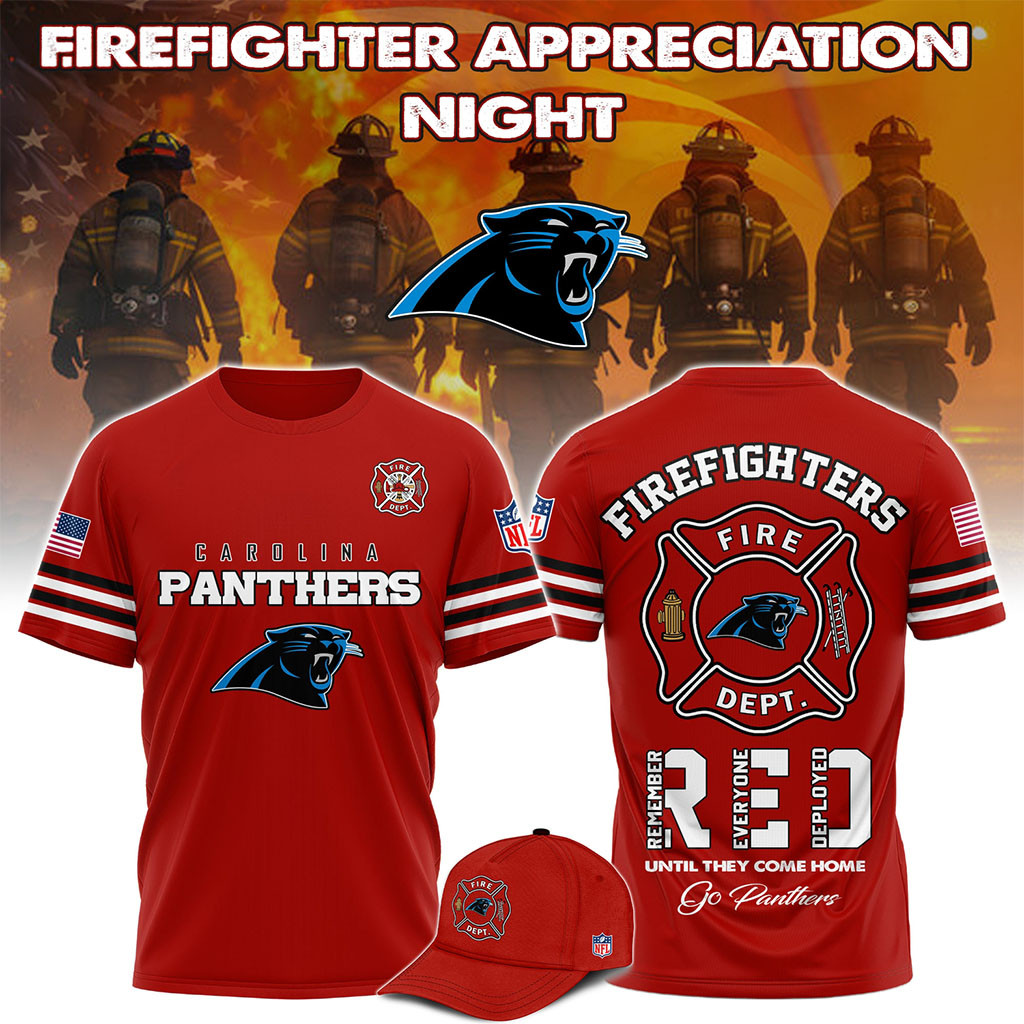 Carolina Panthers Firefighter Appreciation Night 2026 T-Shirt Carolina Panthers Merch Gifts