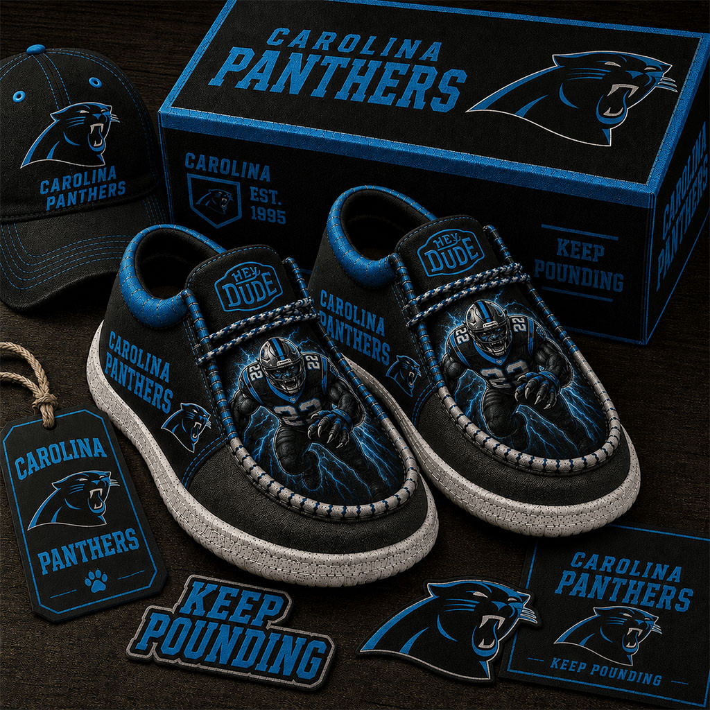 Carolina Panthers Shoes Keep Pounding Loafers Carolina Panthers Merch Football Fan Gifts Ideas Carolina Panthers Shoes Keep Pounding Loafers Carolina Panthers Merch Football Fan Gifts Ideas