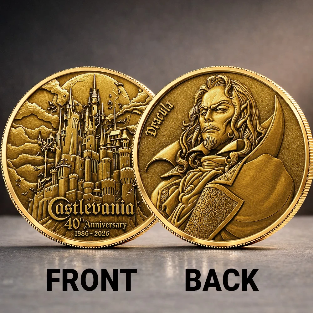Castlevania 40th Anniversary 2026 Coin Dracula Coin Castlevania Merch Gift For Game Lovers Castlevania 40th Anniversary 2026 Coin Dracula Coin Castlevania Merch Gift For Game Lovers