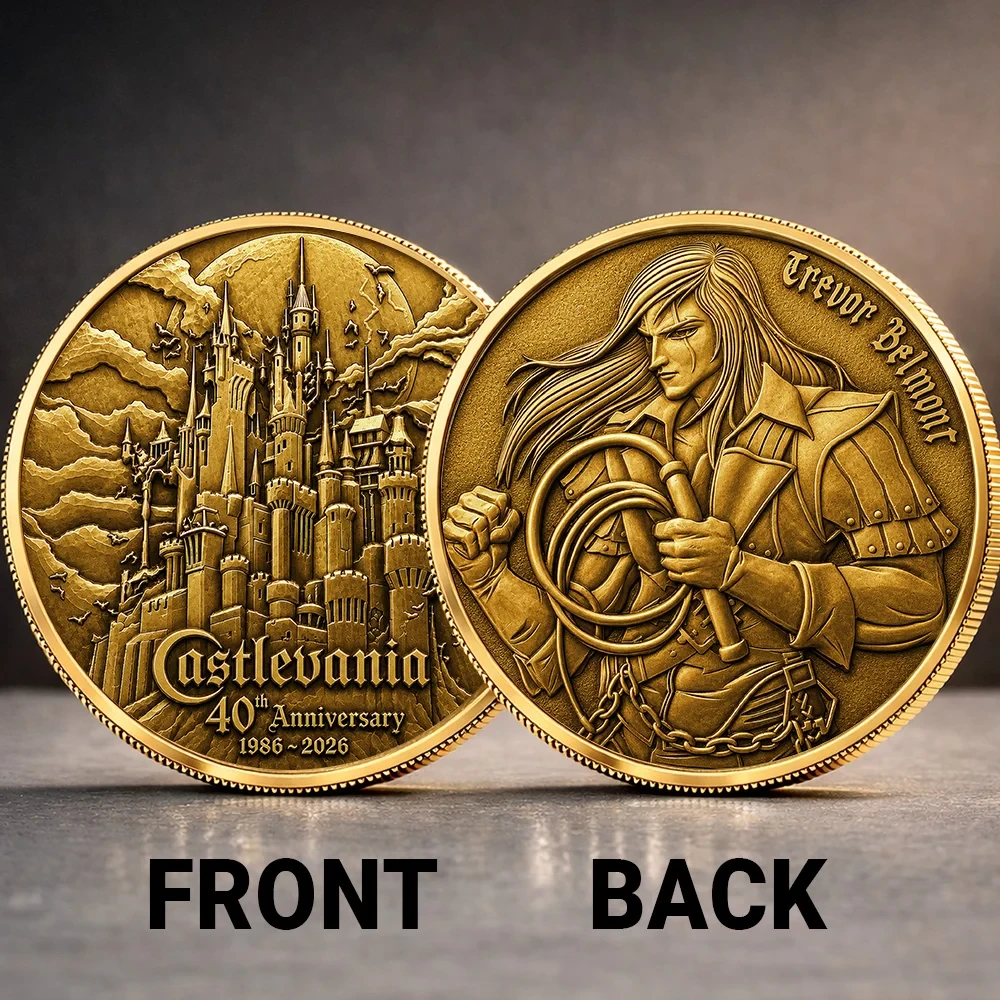 Castlevania 40th Anniversary 2026 Coin Trevor Belmont Coin Castlevania Merch Gift For Brothers