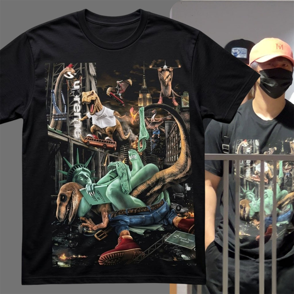 Changbin Supreme T-Rex New York City Dinosaur Streetwear T-Shirt Gift For Friends