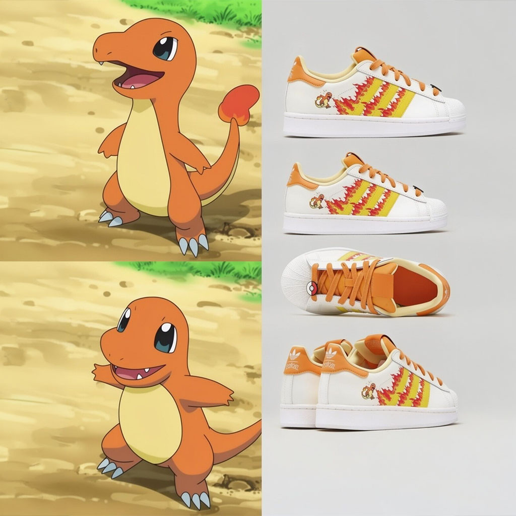 Charmander Pokemon 30Th Anniversary Collection Sneakers Shoes Pokemon Merch Gift for Son