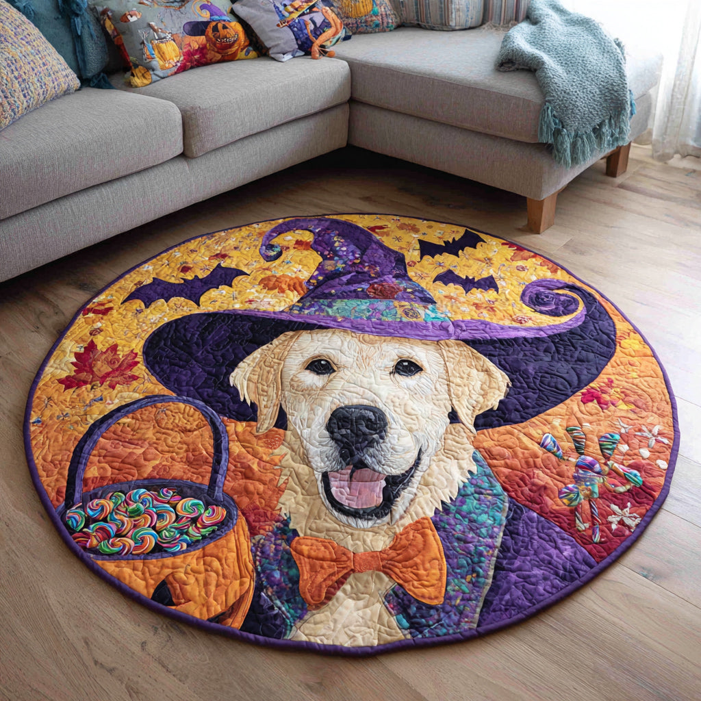 Charming Labrador Retriever Quilted Round Mat Living Room Halloween Decorations Indoor Gifts For New House Owners