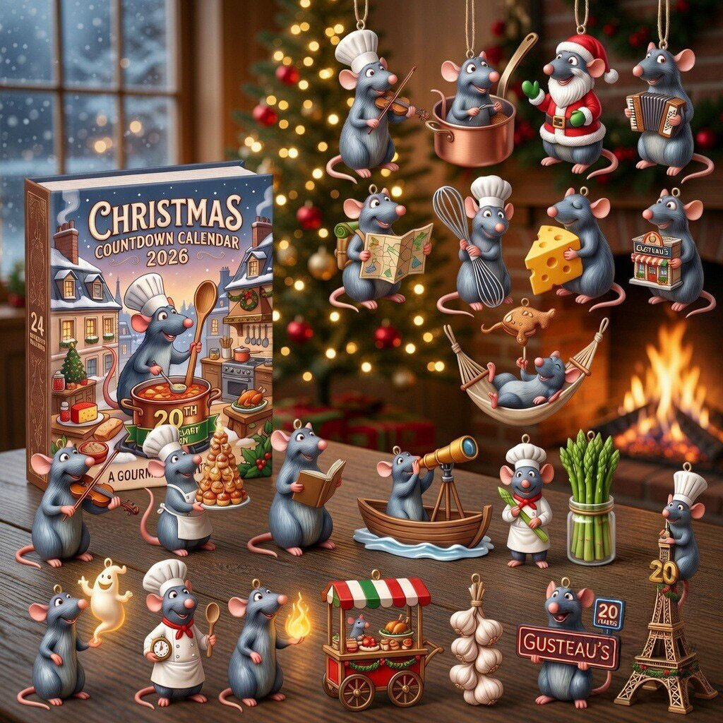 Chef Rat Gourmet Adventure Advent Calendar 2026 24-Day Chef Mouse Christmas Ornaments Box