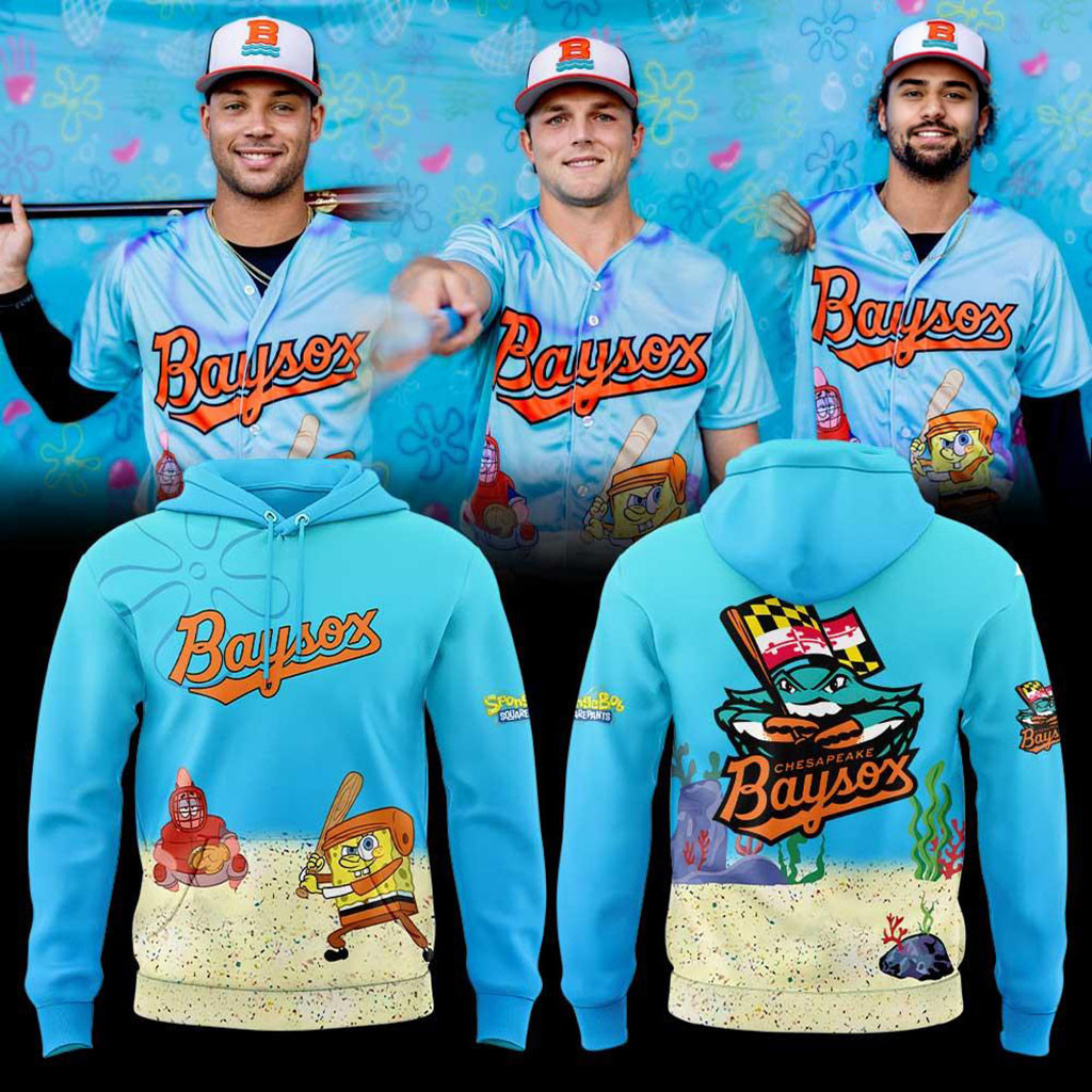 Chesapeake Baysox X SpongeBob SquarePants Splash Day Hoodie Chesapeake Baysox Merch Fan Gifts