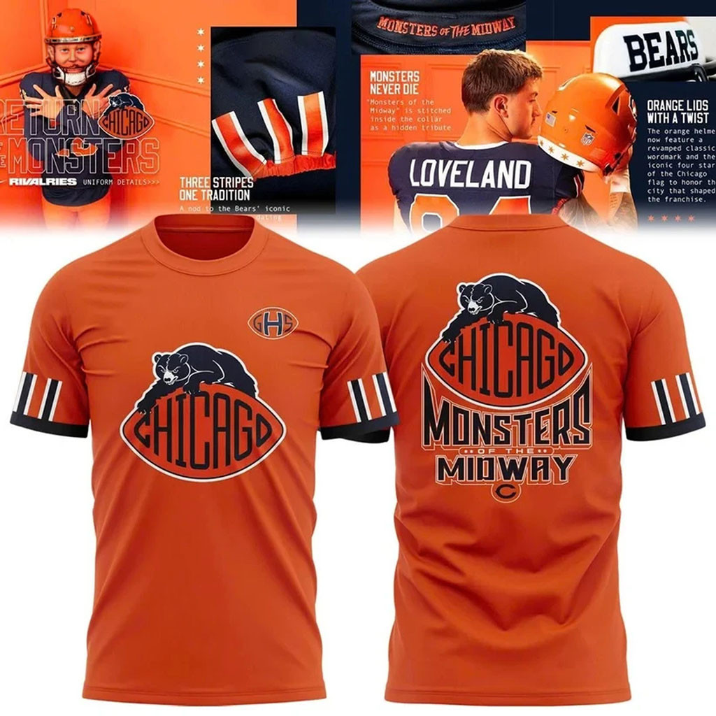 Chicago Bears 2026 Rivalries Monsters Of The Midway Shirt Bears Merch Presents For Football Fans