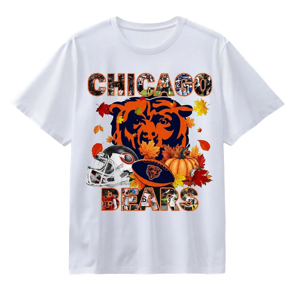 Chicago Bears Autumn Fall Pumpkin T-Shirt Chicago Bears Merch Present For Football Lovers Chicago Bears Autumn Fall Pumpkin T-Shirt Chicago Bears Merch Present For Football Lovers