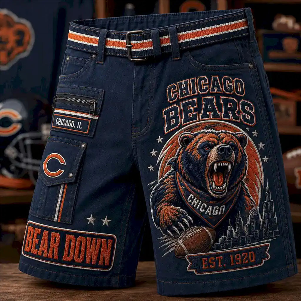 Chicago Bears Bear Down Shorts Chicago Bears Merch Unique Football Gifts For Him