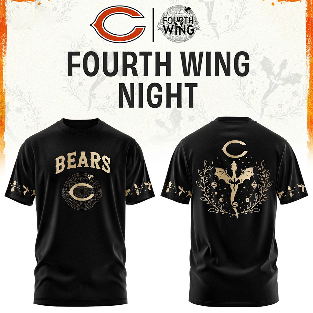 Chicago Bears Dragon Wing Fantasy Night 2026 T-Shirt Chicago Bears Merch Black Gift For Fans