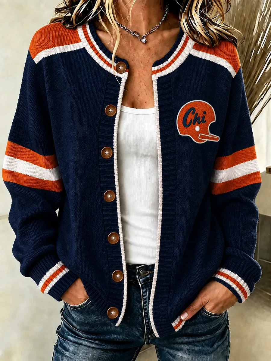 Chicago Bears Football Game Day Cardigan Bears Merch Presents For Football Fans