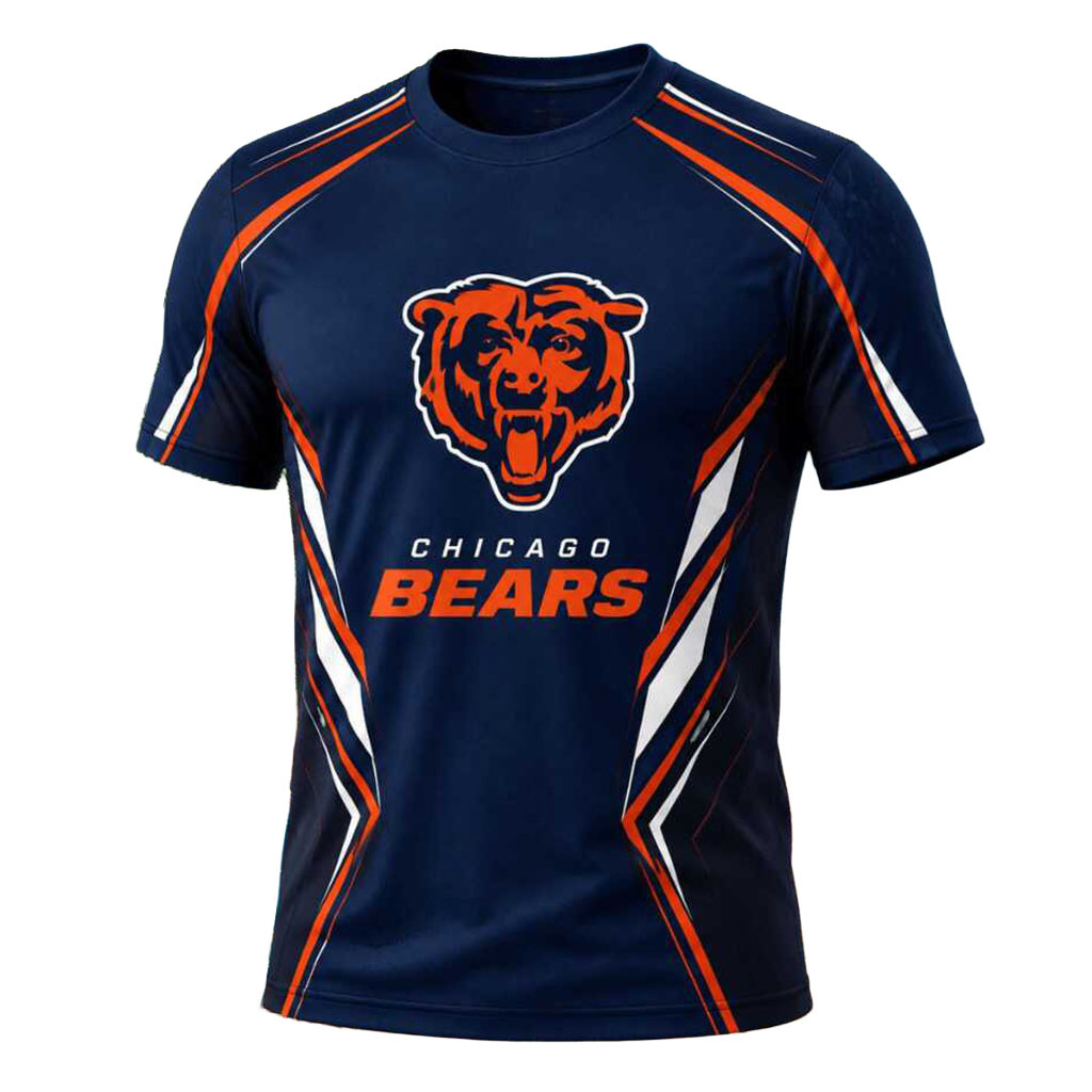 Chicago Bears Football Graphic Print Sport Shirt Game Day Apparel Chicago Bears Merch Gifts