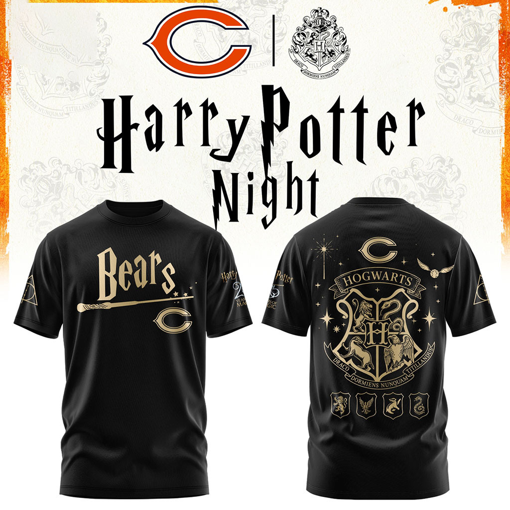 Chicago Bears Football Harry Potter 25th Anniversary Shirt Bears Merch Football Fan Gift Ideas