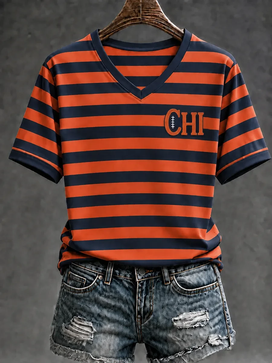 Chicago Bears Football V-Neck Shirt Game Day Gear Bears Merch Football Fan Gift Ideas Chicago Bears Football V-Neck Shirt Game Day Gear Bears Merch Football Fan Gift Ideas