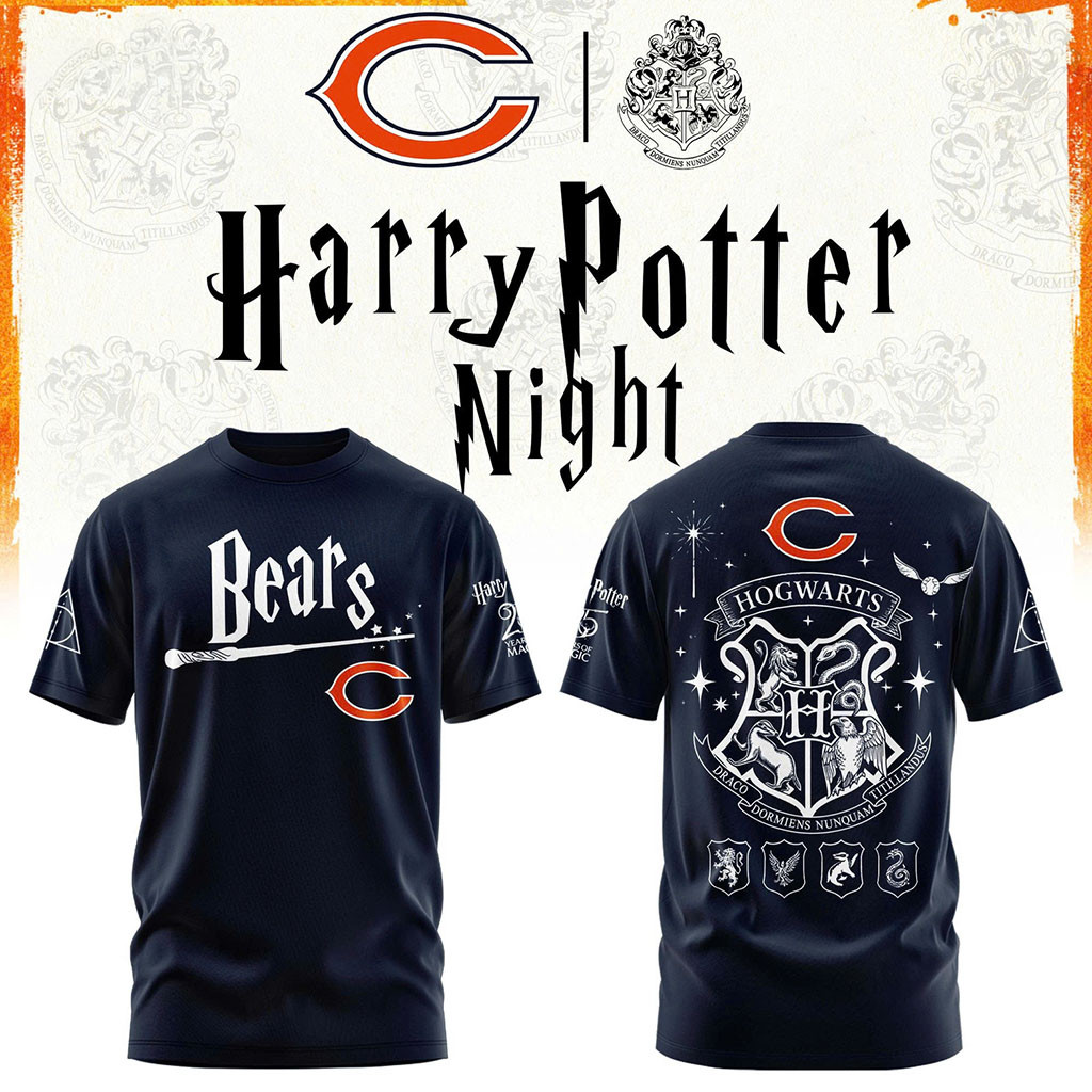Chicago Bears Harry Potter 25th Anniversary Shirt Bears Merch Presents For Football Fans
