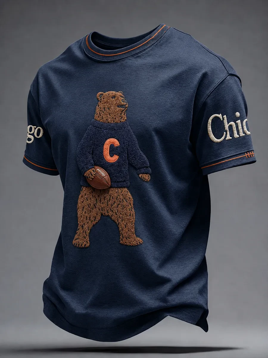 Chicago Bears Merch Bear Art Chicago Football T-Shirt Best Gifts For Football Fans Chicago Bears Merch Bear Art Chicago Football T-Shirt Best Gifts For Football Fans