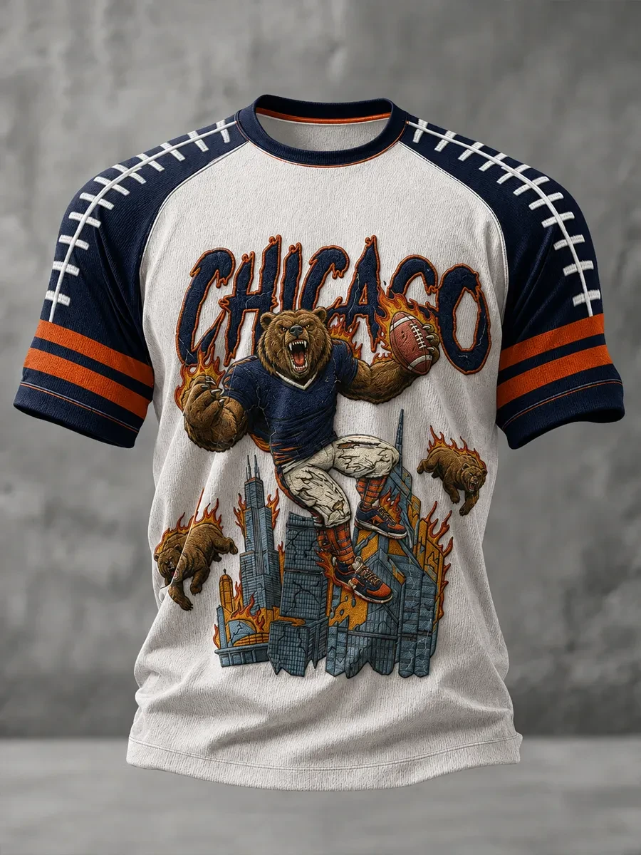 Chicago Bears Merch Chicago Football Bear Art T-Shirt Game Day Gear Gift For Football Lovers Chicago Bears Merch Chicago Football Bear Art T-Shirt Game Day Gear Gift For Football Lovers