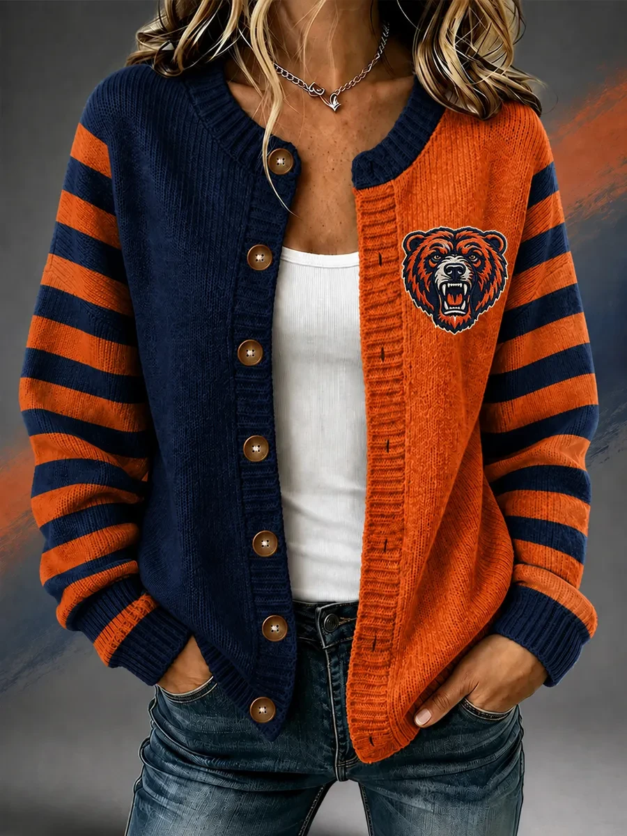 Chicago Bears Merch Chicago Football Cardigan Game Day Clothing Best Gift For Football Lovers