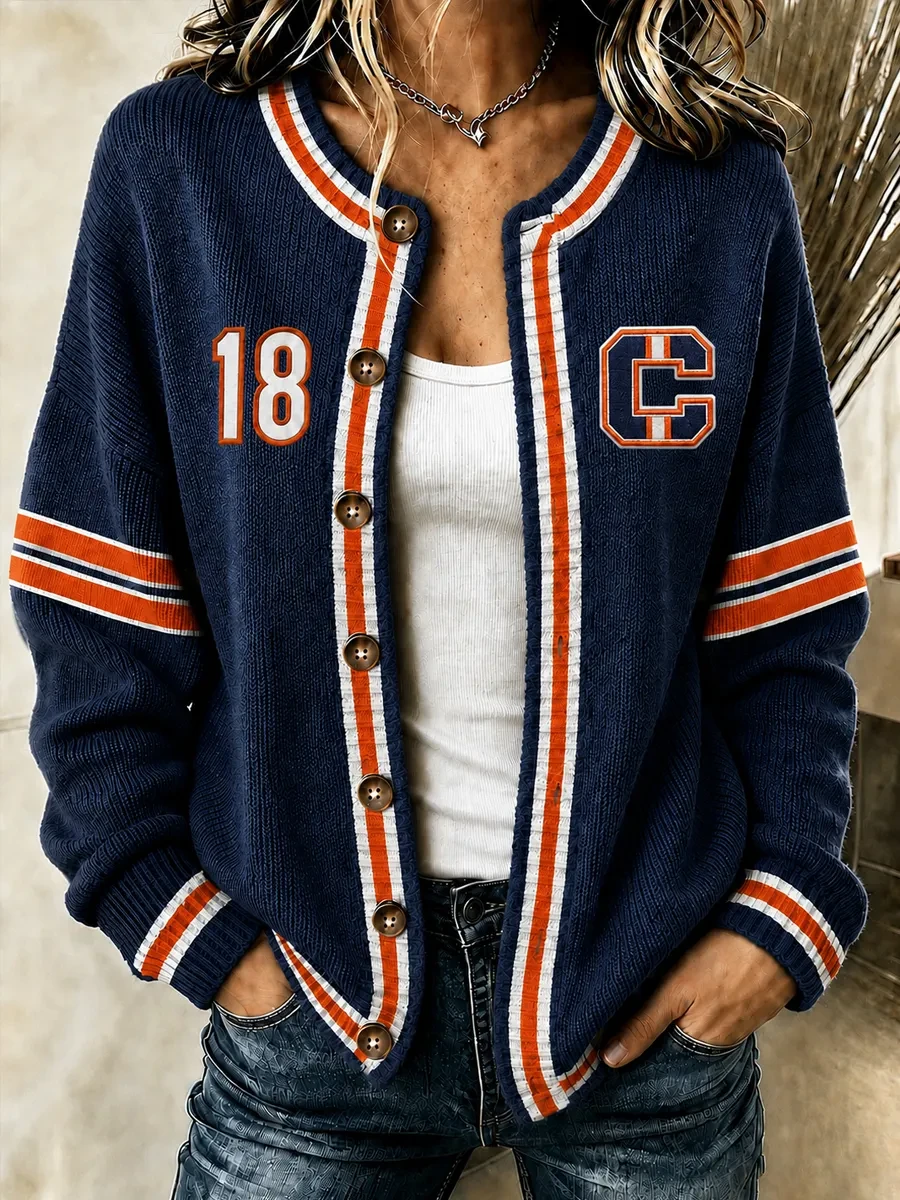 Chicago Bears Merch Chicago Football Game Day Cardigan Best Gifts For Football Fans