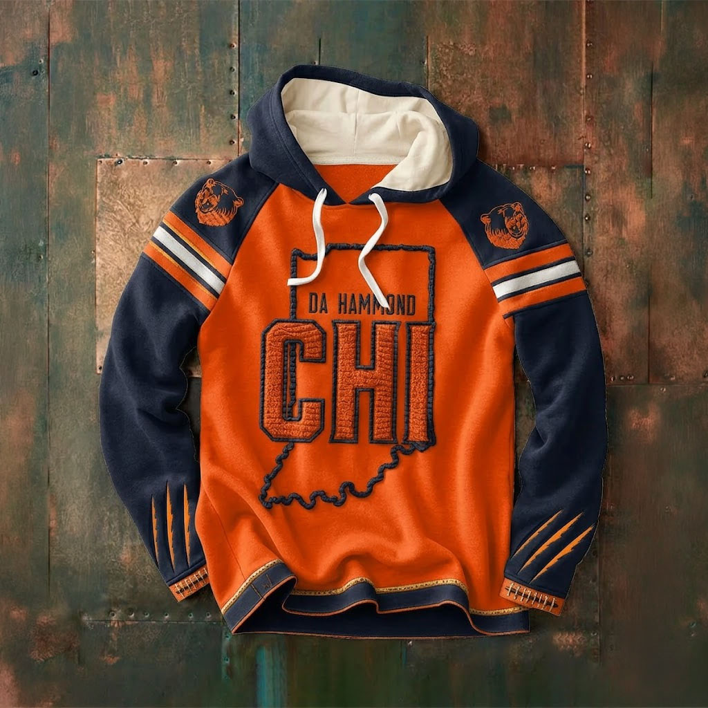 Chicago Bears Merch Chicago Football Hoodie Game Day Apparel Football Themed Gifts Chicago Bears Merch Chicago Football Hoodie Game Day Apparel Football Themed Gifts