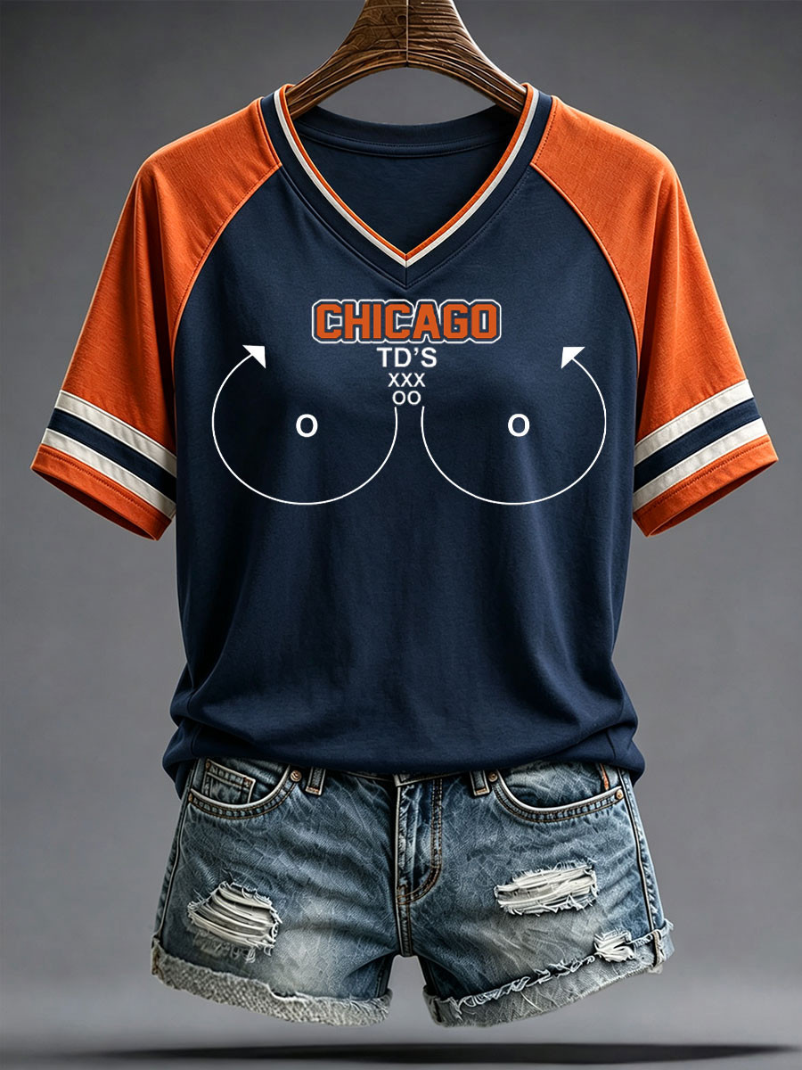 Chicago Bears Merch Chicago Football Playbook V-Neck Shirt Game Day Football Fan Apparel Chicago Bears Merch Chicago Football Playbook V-Neck Shirt Game Day Football Fan Apparel