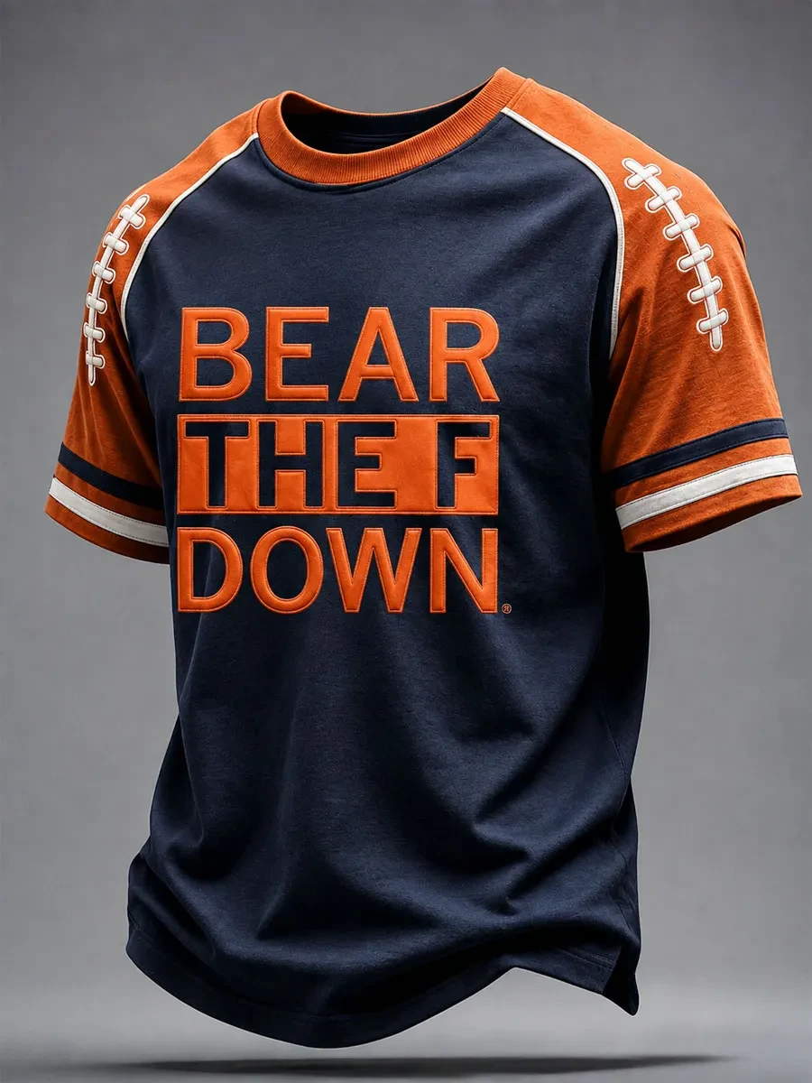 Chicago Bears Merch Chicago Football T-Shirt Bear The F Down Shirt Presents For Football Fans