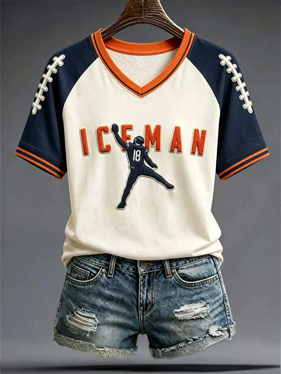 Chicago Bears Merch Chicago Football V-Neck Shirt ICEMAN Game Day Shirt Fans Gifts Chicago Bears Merch Chicago Football V-Neck Shirt ICEMAN Game Day Shirt Fans Gifts