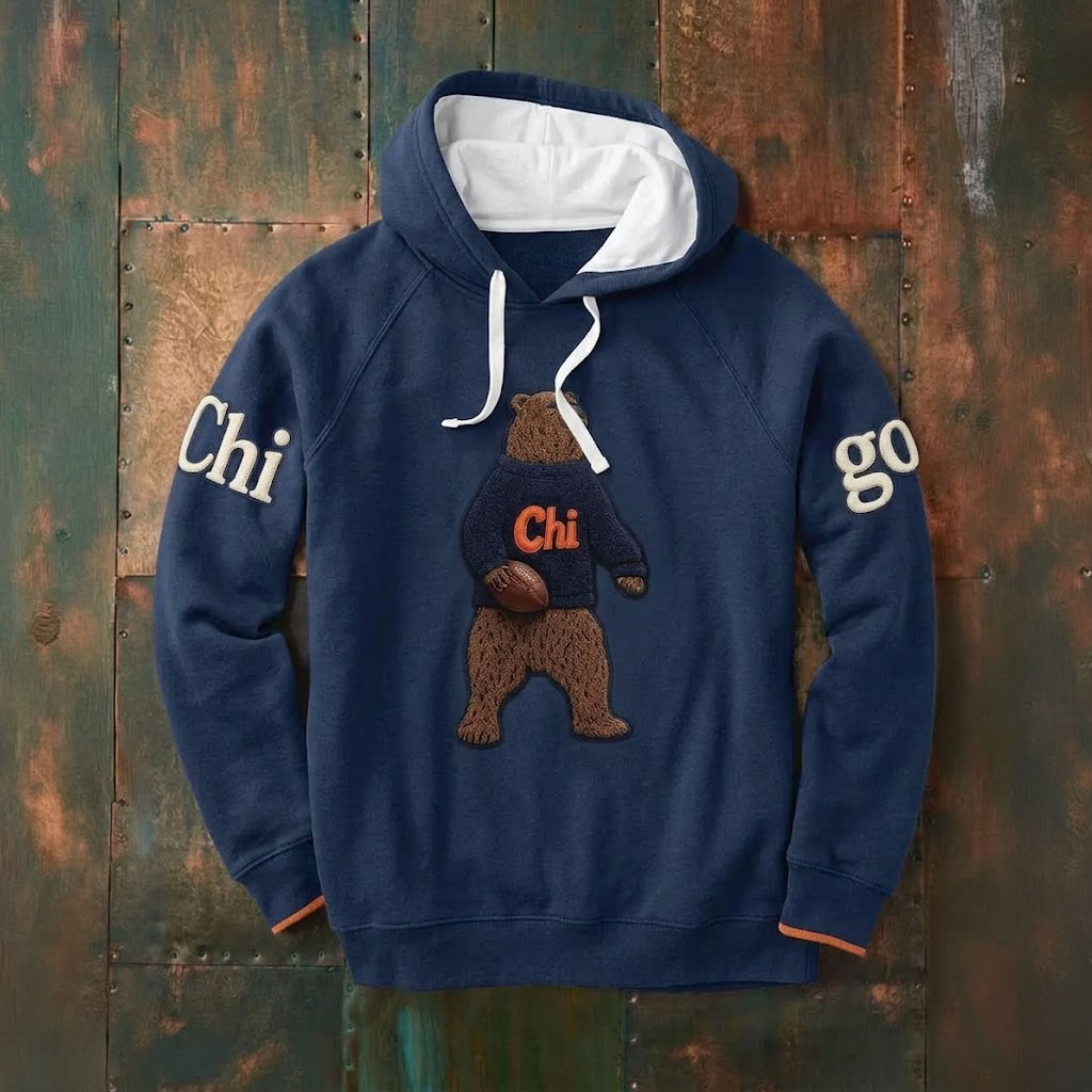 Chicago Bears Merch Go Chicago Football Hoodie Bear Art Game Day Apparel Gifts For Fan Chicago Bears Merch Go Chicago Football Hoodie Bear Art Game Day Apparel Gifts For Fan