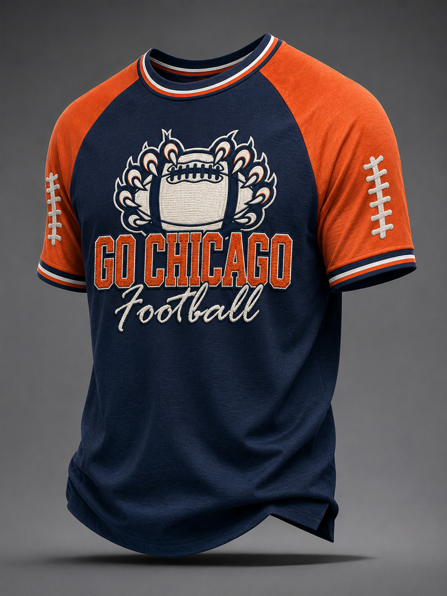 Chicago Bears Merch Go Chicago Football T-Shirt Game Day Gifts For Football Fans