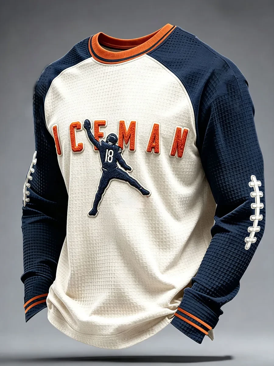 Chicago Bears Merch ICEMAN #18 Chicago Football Long Sleeve Shirt Game Day Clothing Fan Gifts Chicago Bears Merch ICEMAN #18 Chicago Football Long Sleeve Shirt Game Day Clothing Fan Gifts