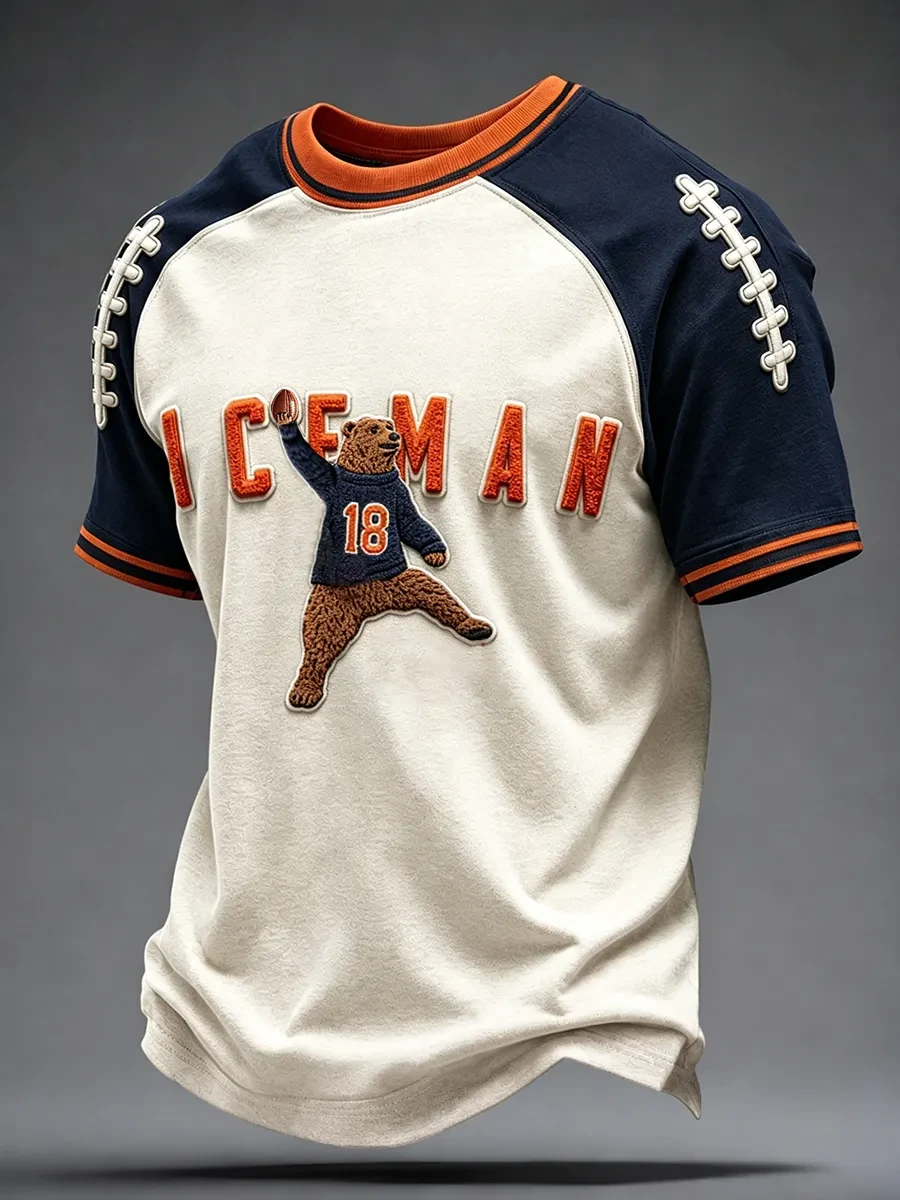 Chicago Bears Merch The Iceman Bear Art Shirt Game Day Chicago Football T-Shirt Gifts For Fans