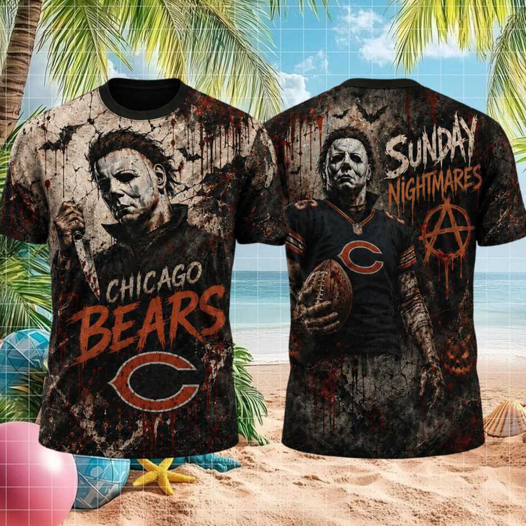 Chicago Bears Michael Myers Sunday Nightmares Football Shirt Chicago Bears Merch Game Day Gifts