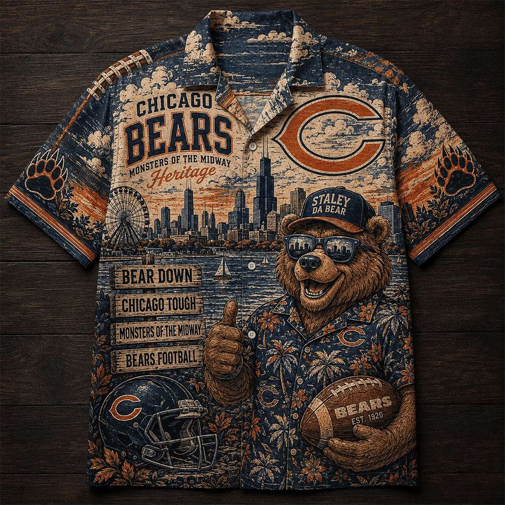 Chicago Bears Monsters Of The Midway Hawaiian Shirt Chicago Bears Merch Gift For Football Fans