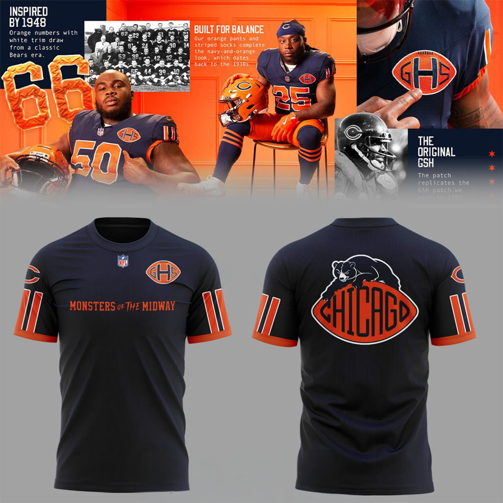 Chicago Bears Monsters Of The Midway T-Shirt Chicago Bears Merch Present For Football Fans