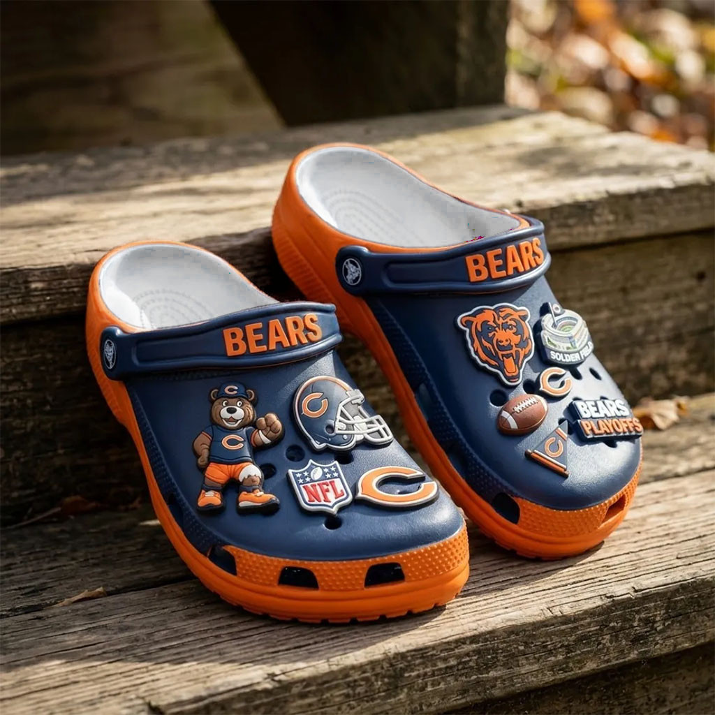 Chicago Bears Playoff Crocs 2026 Chicago Bears Merch Present For Football Lovers