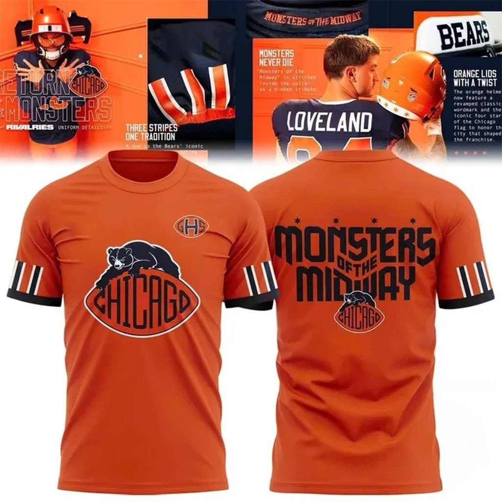 Chicago Bears Return Of The Monsters 2026 Orange T-Shirt Bears Merch Gift For Football Lovers