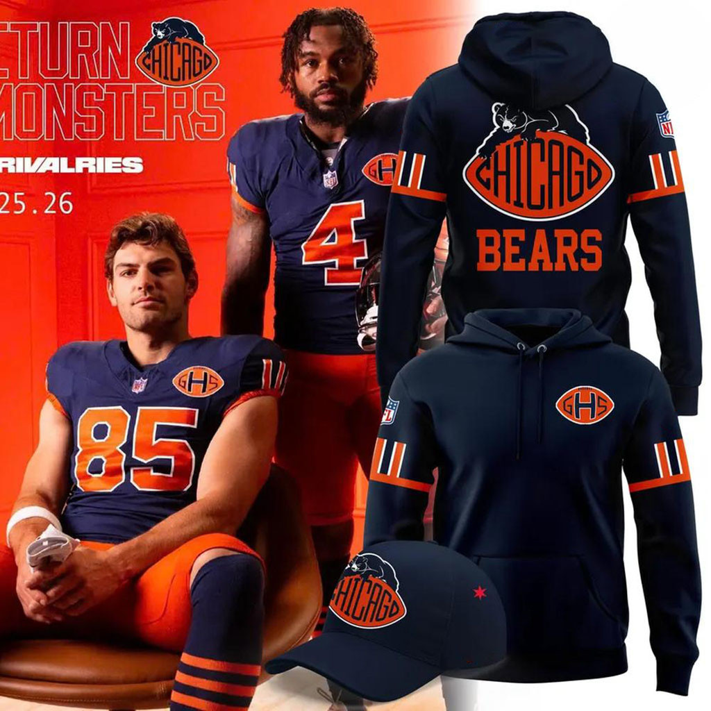 Chicago Bears Return Of The Monsters Rivalries 2026 Hoodie Chicago Bears Merch Football Gifts